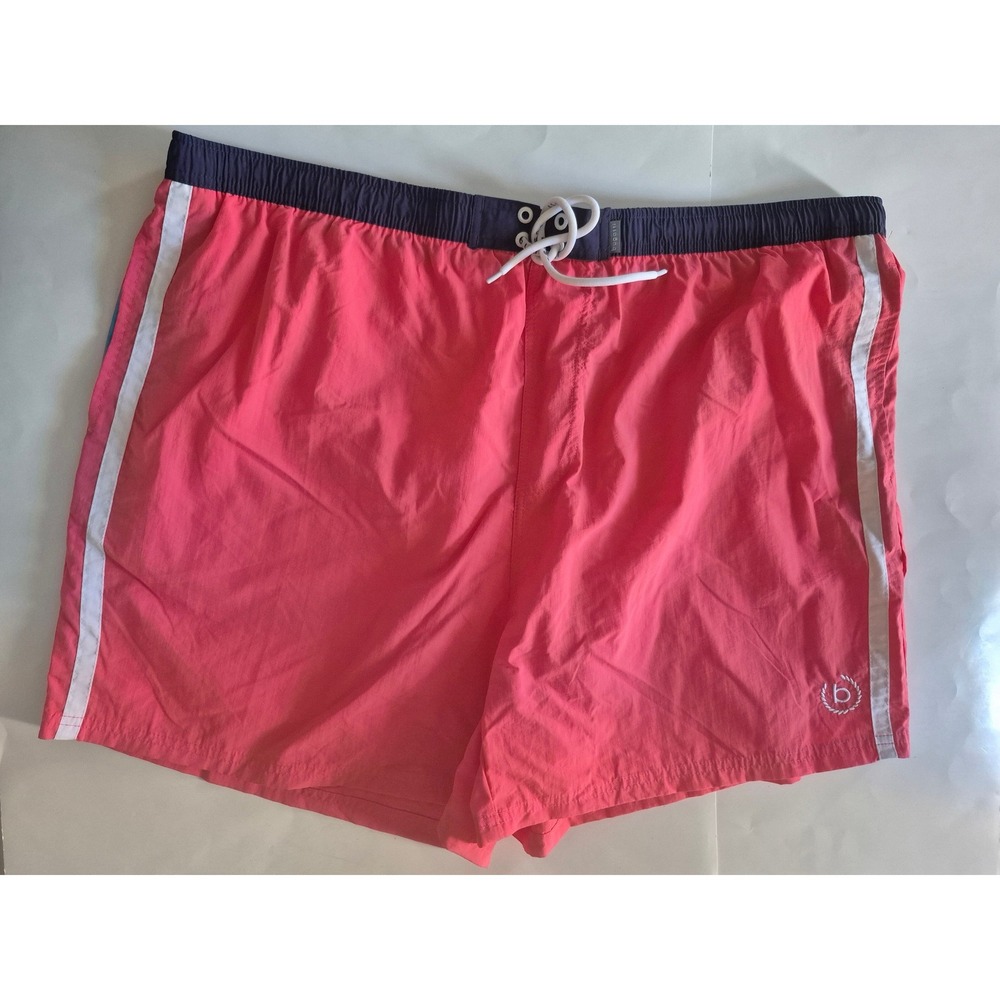 Bugatti Mens Swim‎ Trunks 4XL Coral Pink Navy Blue Mesh Lined Board Shorts NEW